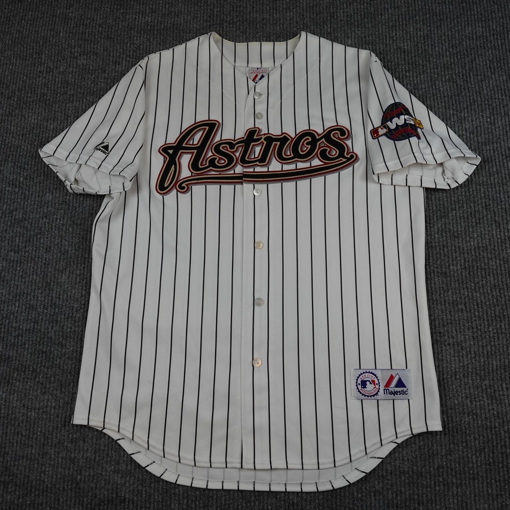 Vintage Houston Astros Jersey Mens Large White MLB World Series 05 Majestic 6400